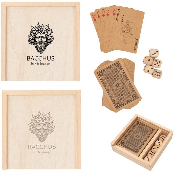 TH80016 Playing Card & Dice Set With Custom Imp...
